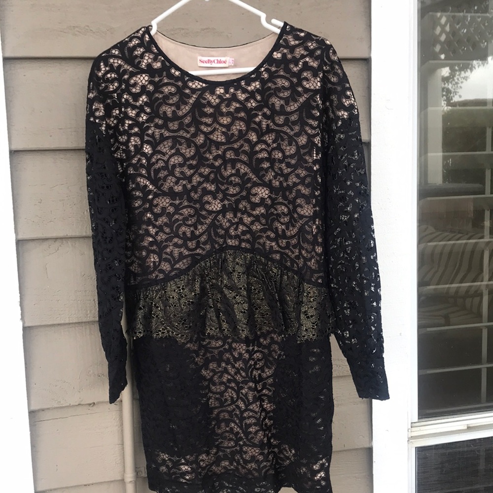 See by Chloe black mini dress IT42 US6